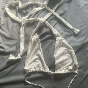 SHEIN White Halter Crop Top